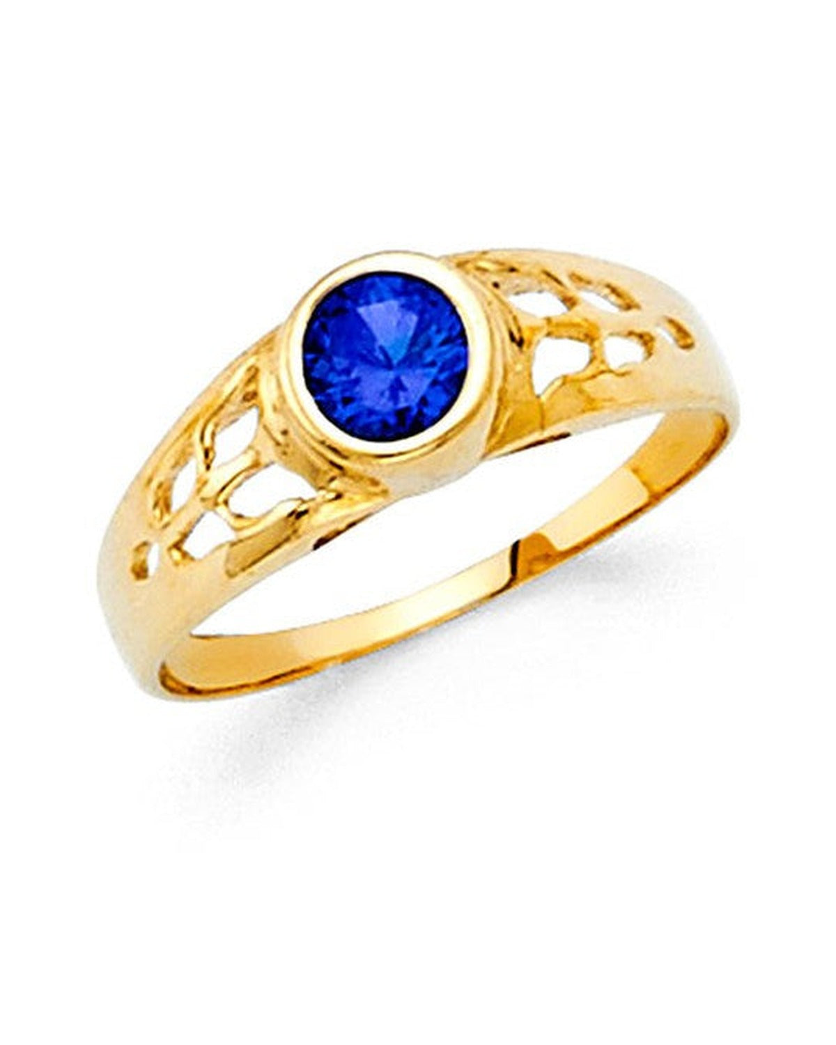 14K Yellow Gold Baby Birthstone Ring - September (RG-0470-09)