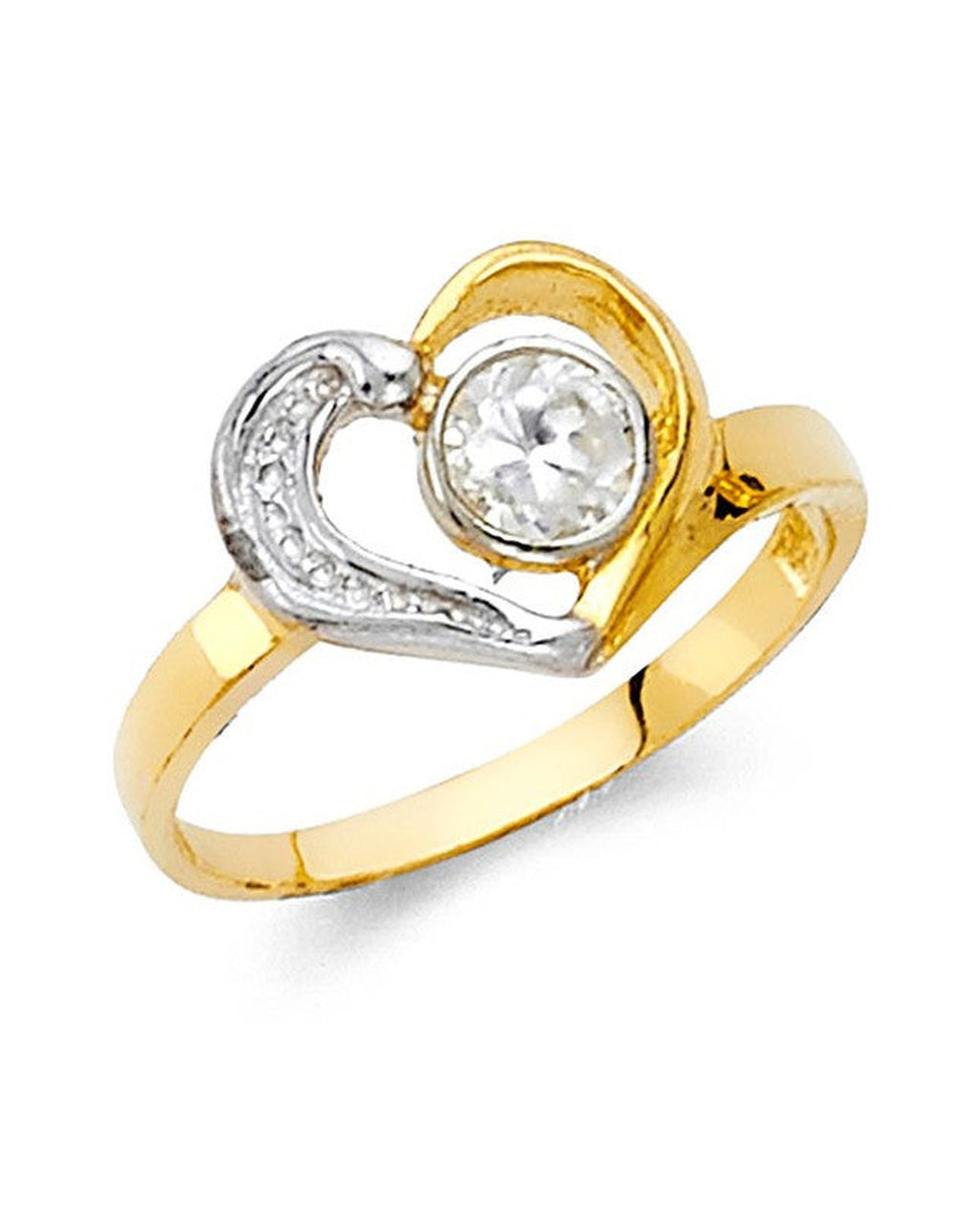 14K Yellow Gold Baby CZ Ring (RG-0476)