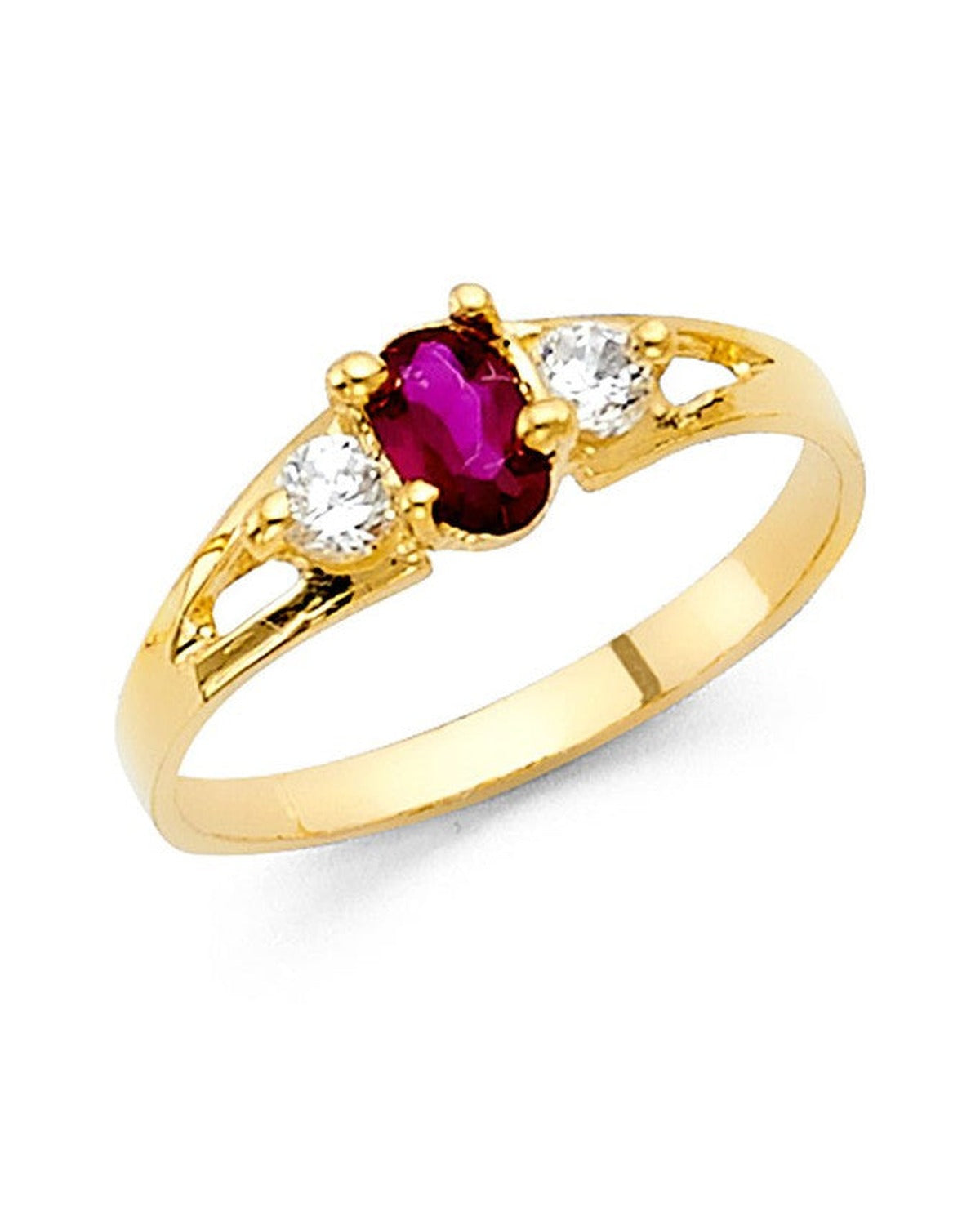 14K Yellow Gold Baby CZ Ring (RG-0514)