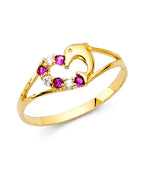 14K Yellow Gold Baby CZ Ring (RG-0528)