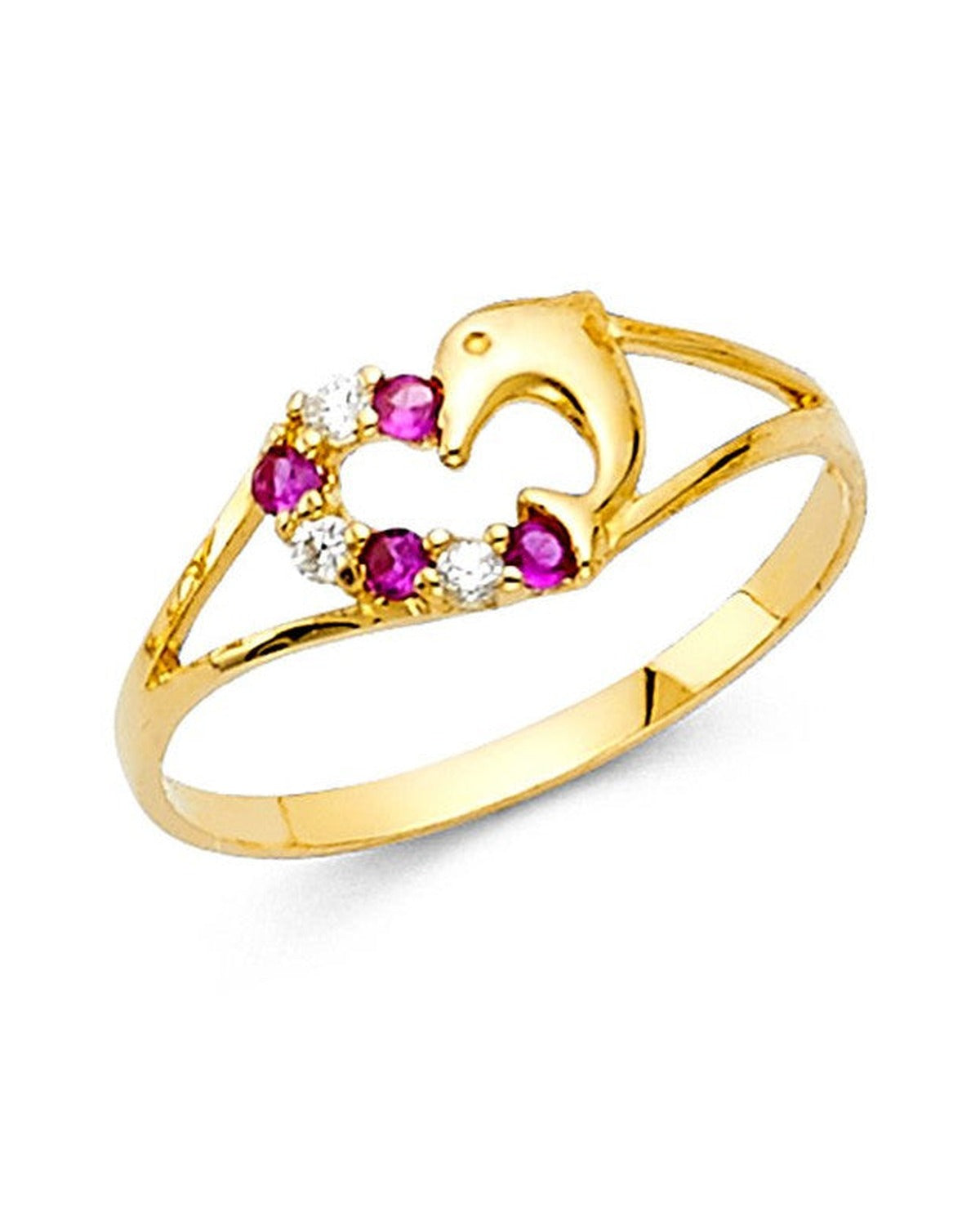 14K Yellow Gold Baby CZ Ring (RG-0528)