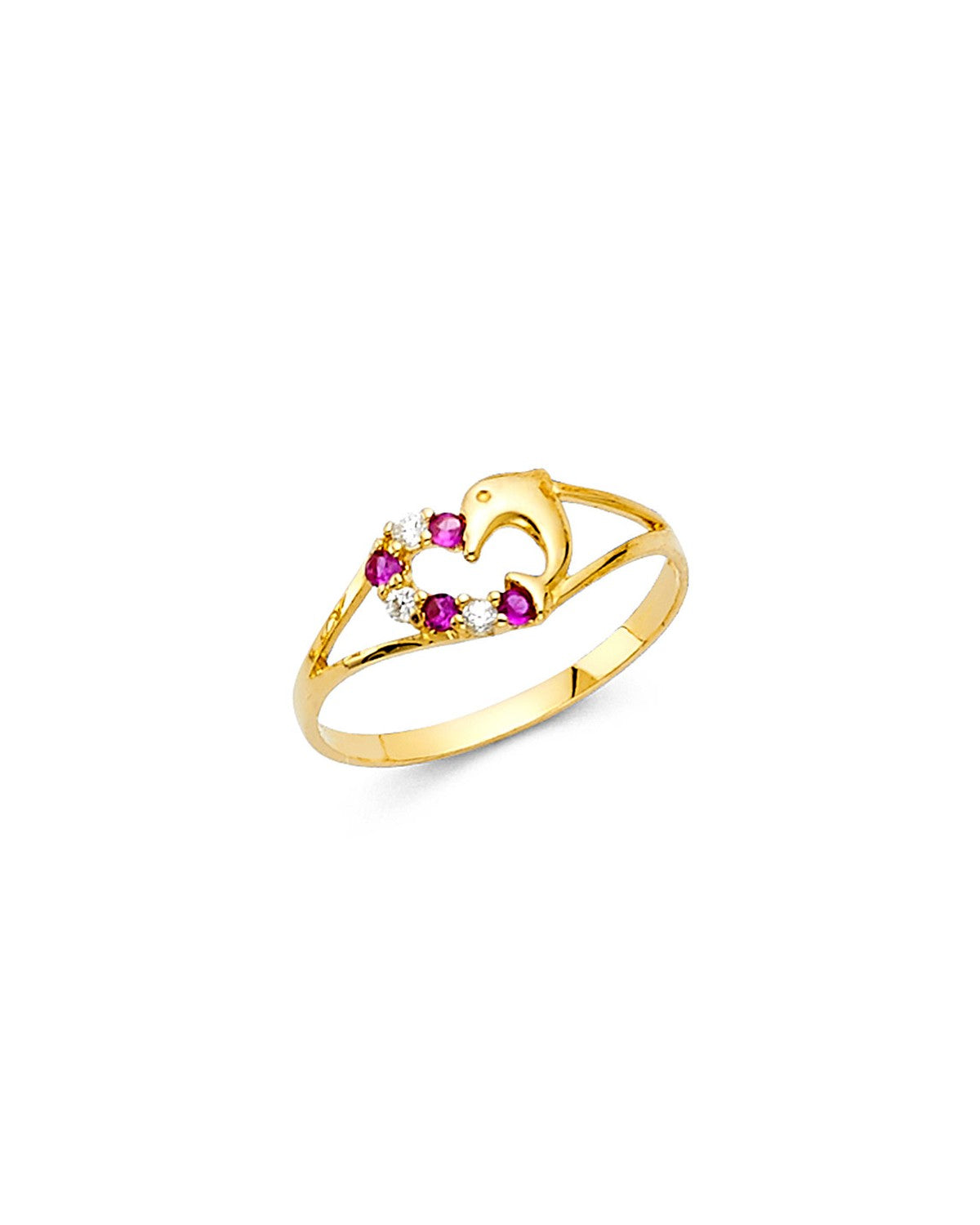 14K Yellow Gold Baby CZ Ring (RG-0528)