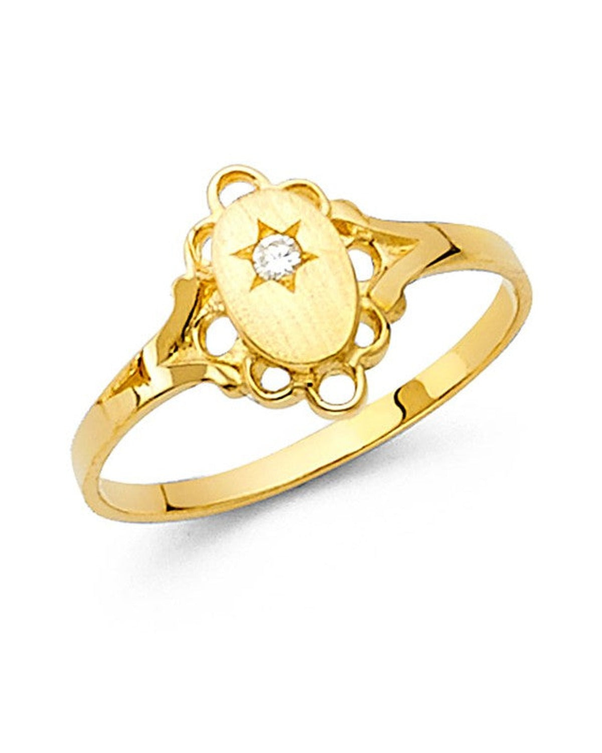 14K Yellow Gold Baby CZ Ring (RG-0531)