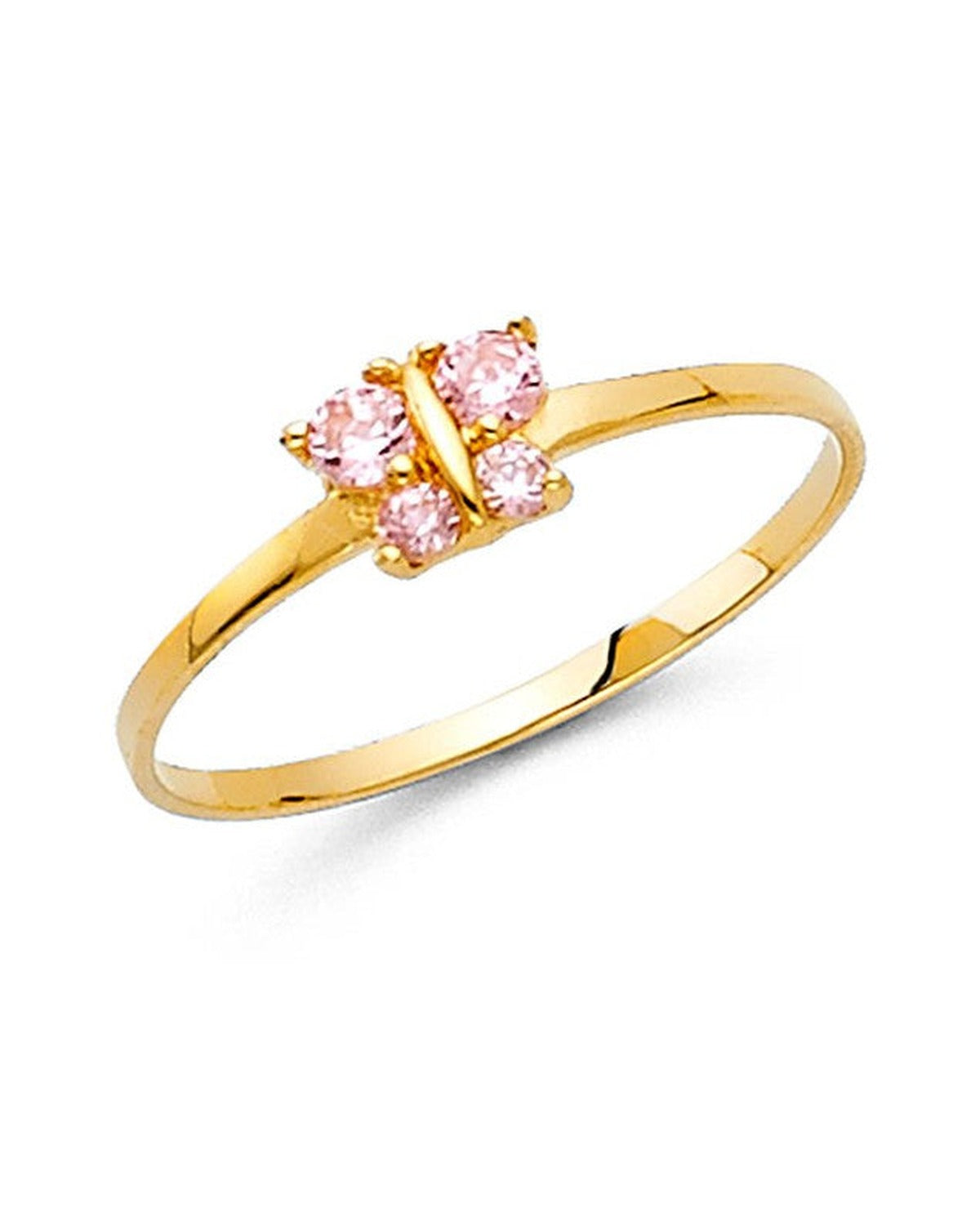 14K Yellow Gold Baby CZ Ring (RG-0543)