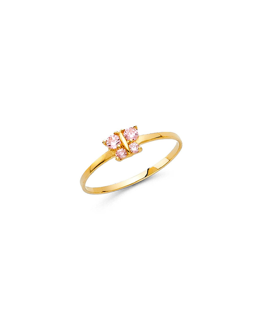 14K Yellow Gold Baby CZ Ring (RG-0543)
