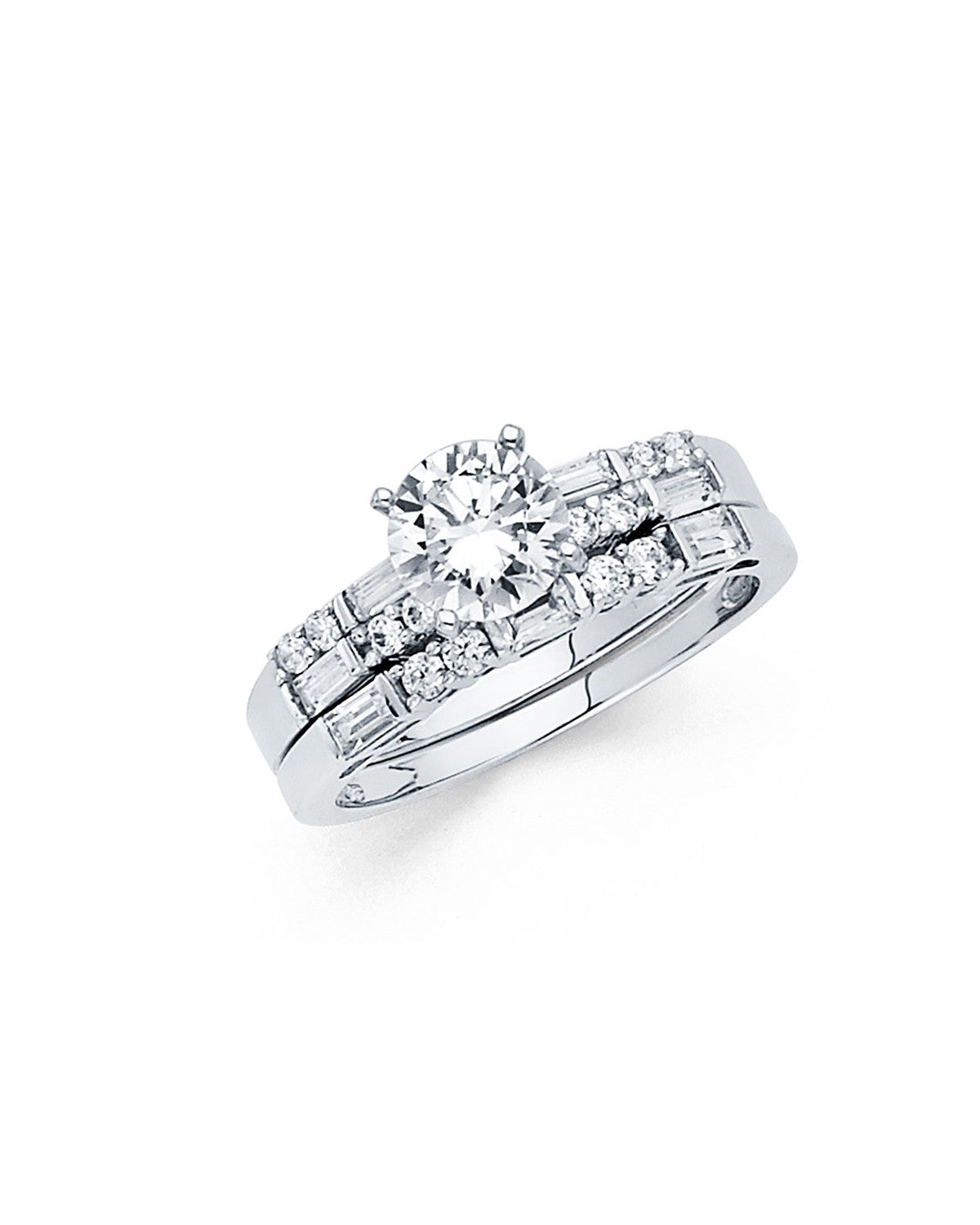 14K White Gold CZ Ladies Wedding Band (RG-0716-070)