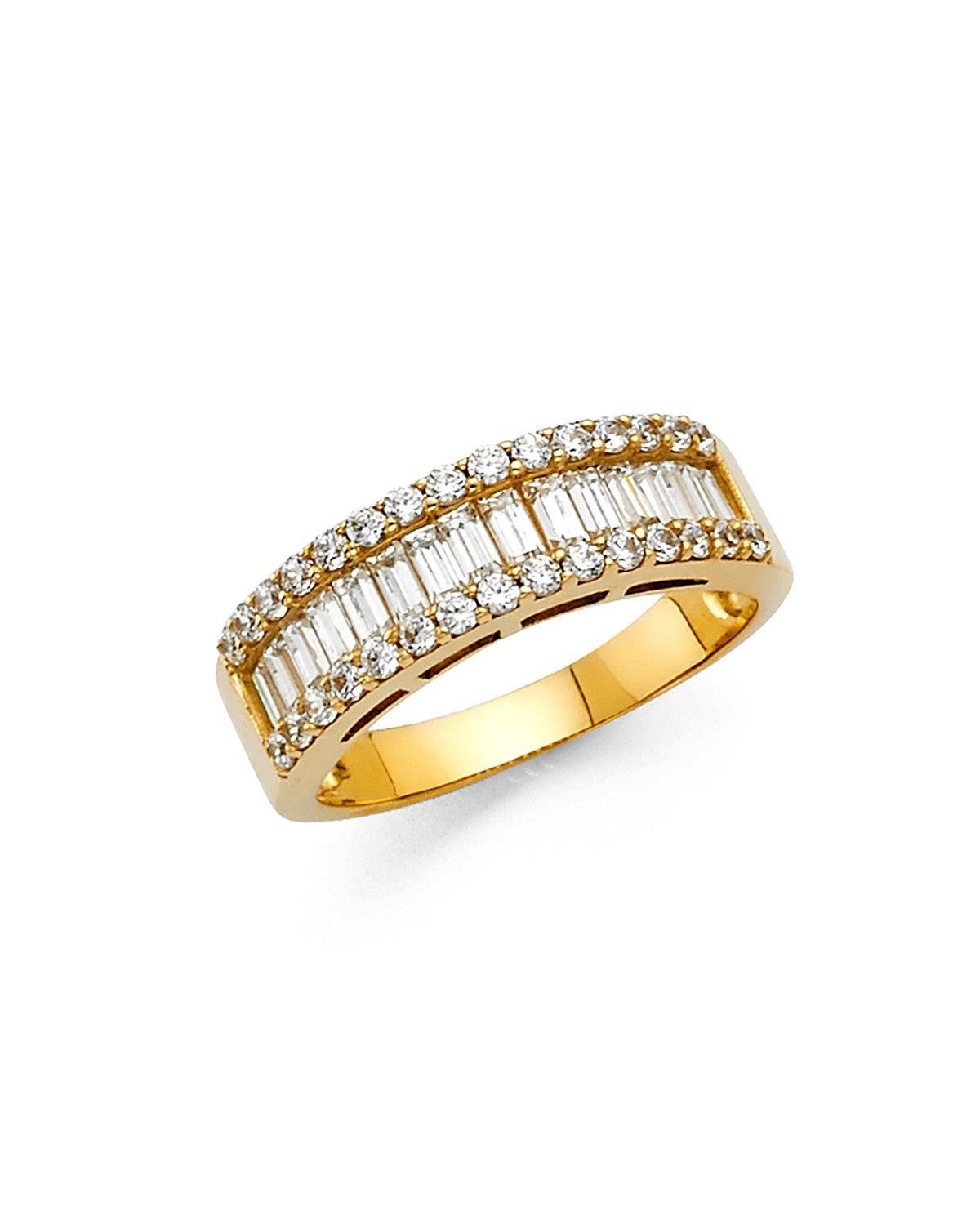 14K Yellow Gold CZ Ladies Wedding Band (RG-0748-070)