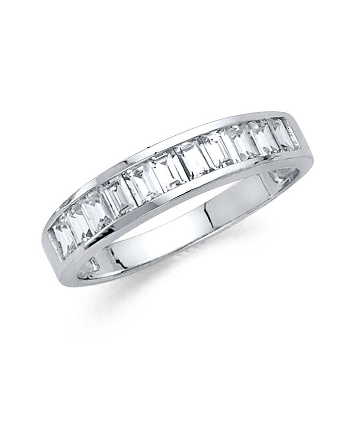 14K White Gold CZ Ladies Wedding Band (RG-0787-070)