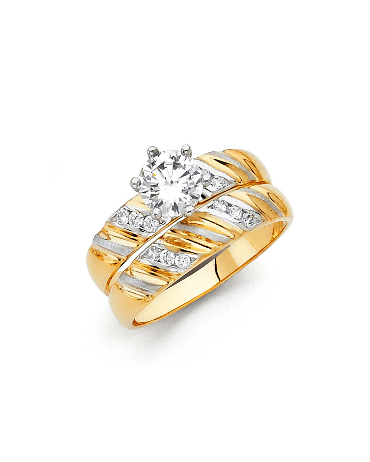 14K Two-Tone Gold Ladies Engagement Ring (RG-0823)