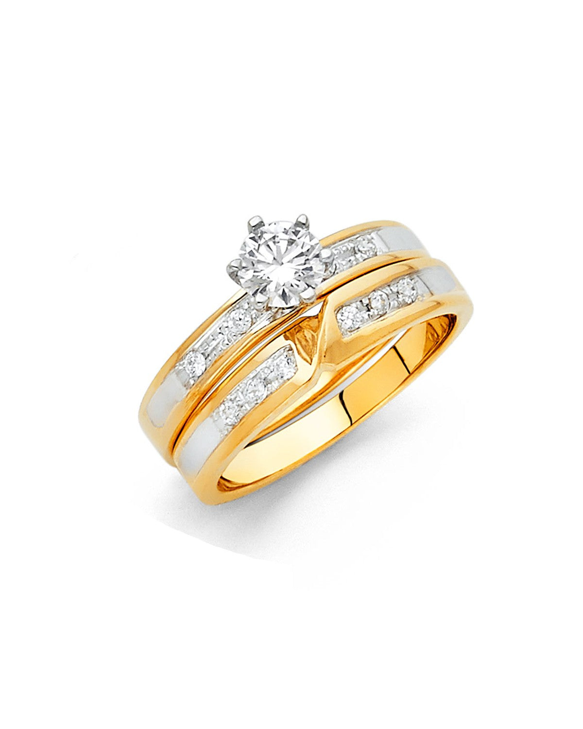 14K Yellow Gold CZ Ladies Wedding Band (RG-0938)