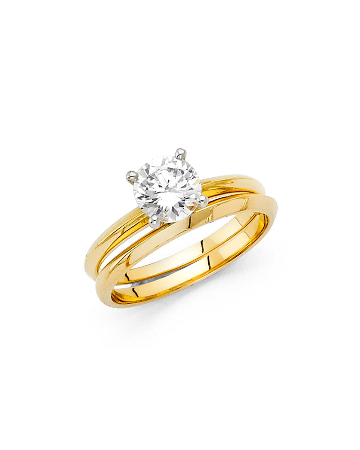 14K Yellow Gold CZ Ladies Wedding Band (RG-1107)