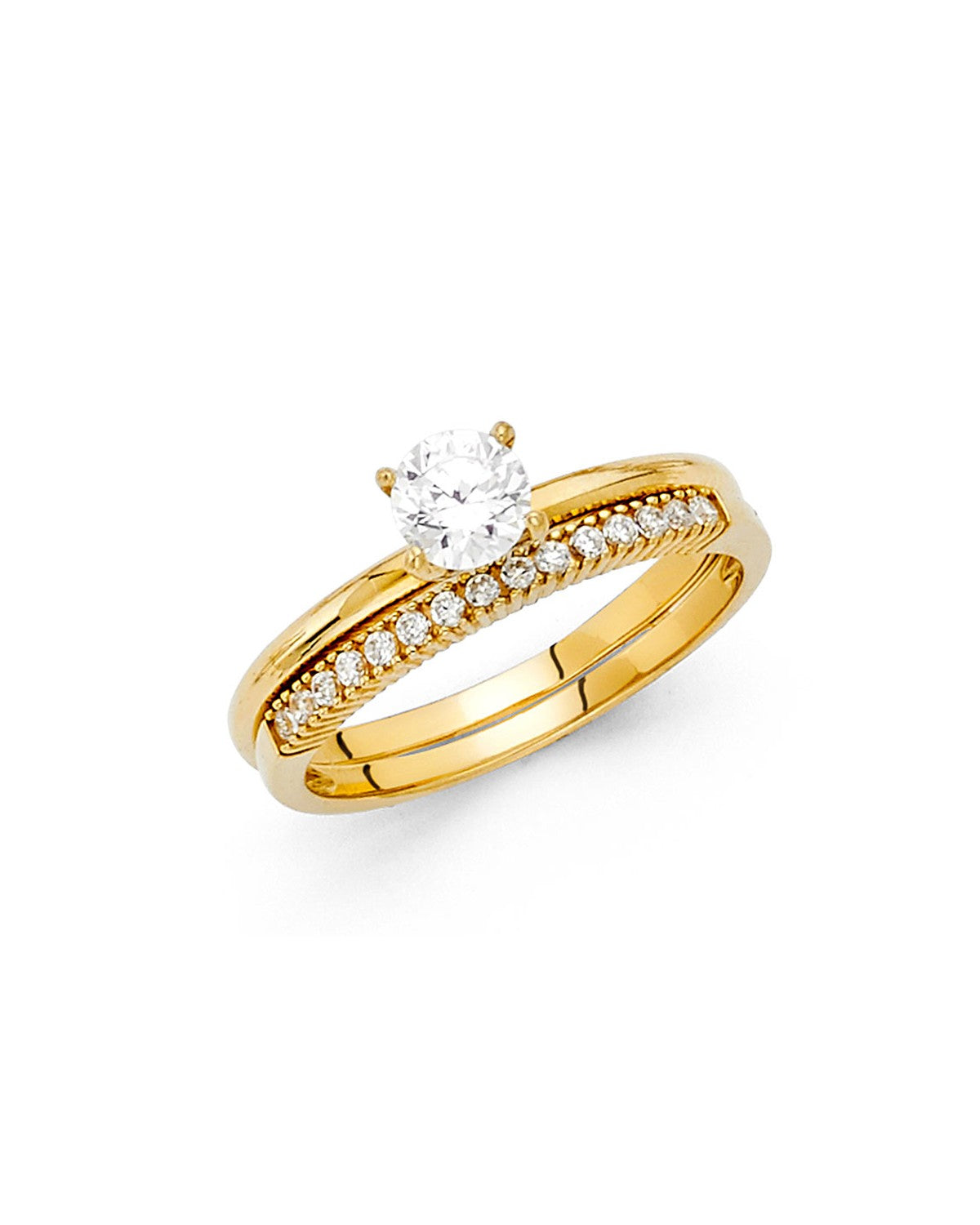 14K Yellow Gold CZ Ladies Wedding Band (RG-1110)