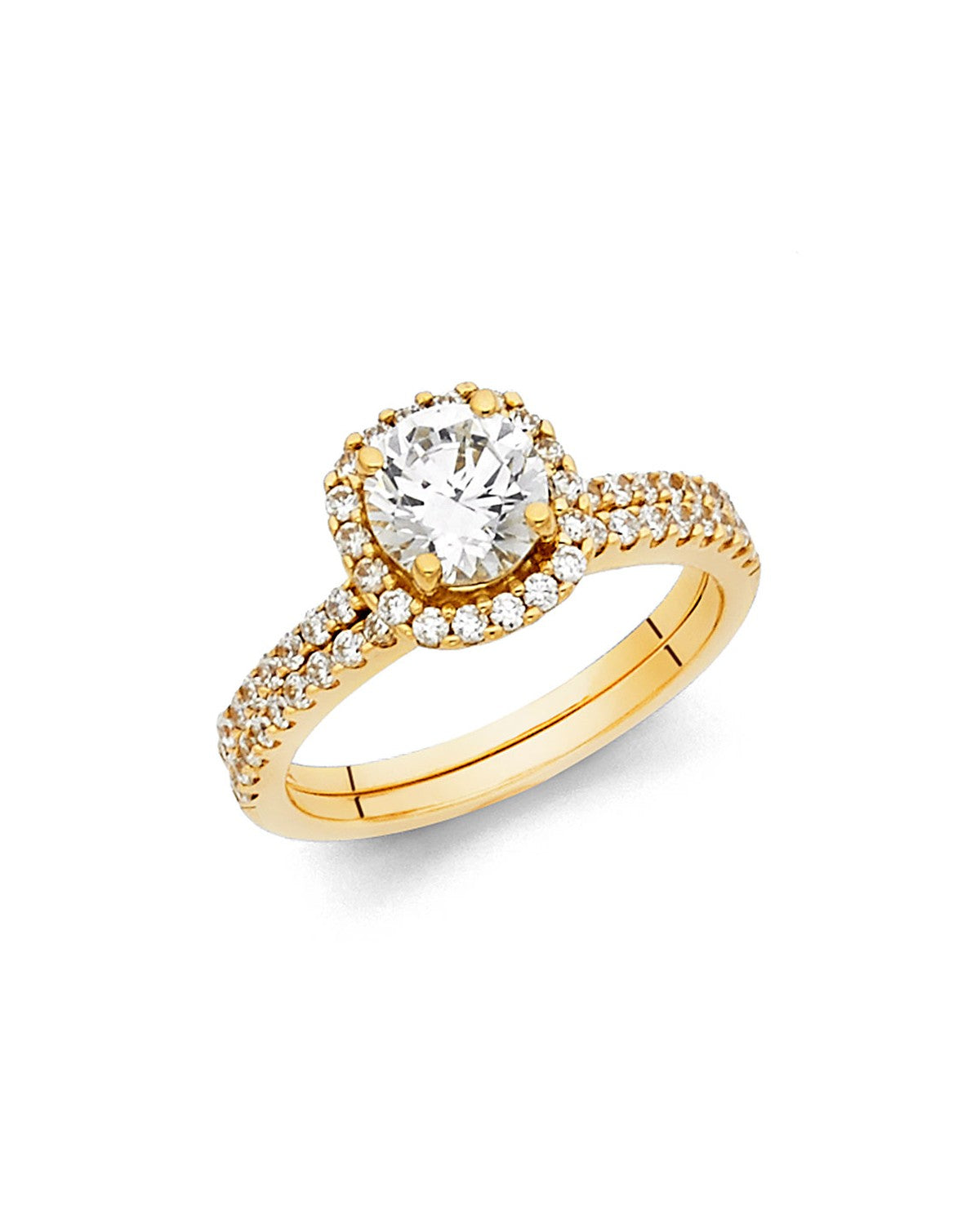 14K Yellow Gold CZ Ladies Wedding Band (RG-1119)