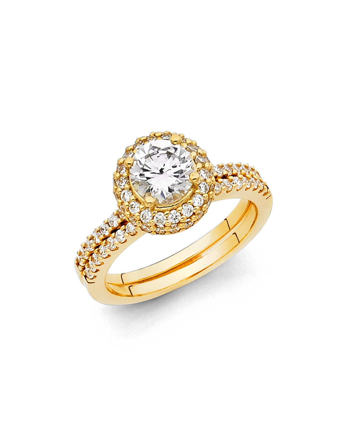 14K Yellow Gold CZ Engagement Ring (RG-1122)