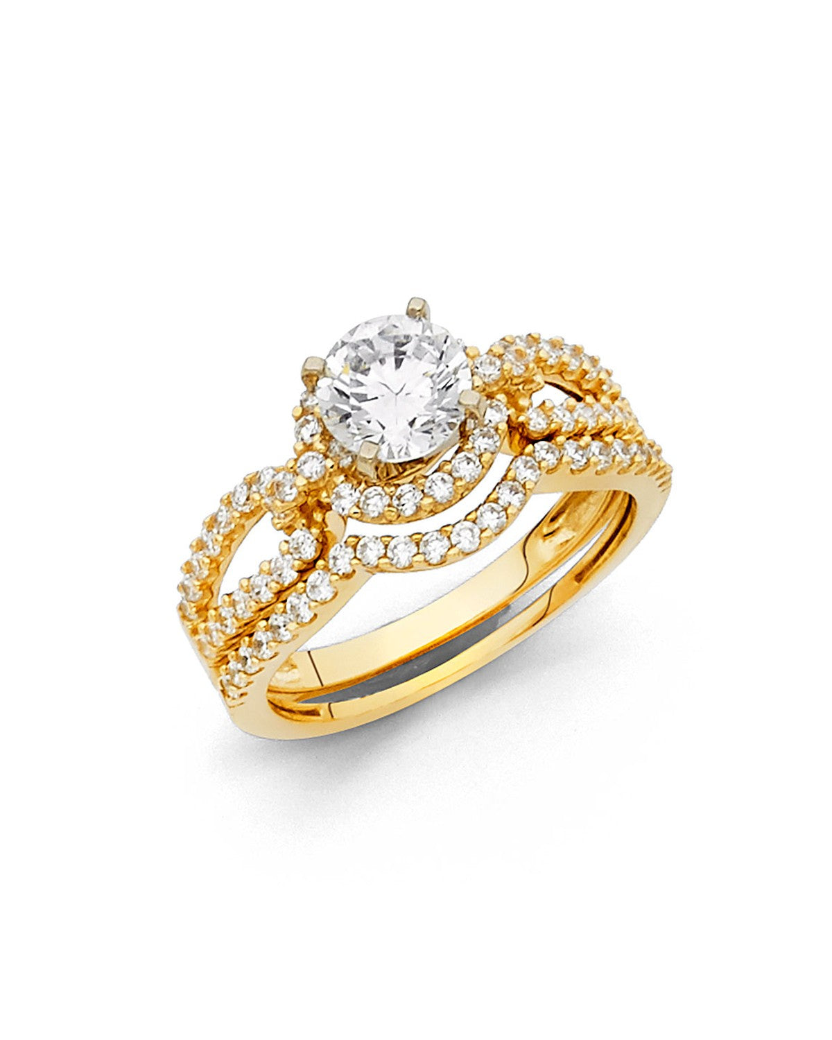 14K Yellow Gold CZ Duo Set (RG-1126)