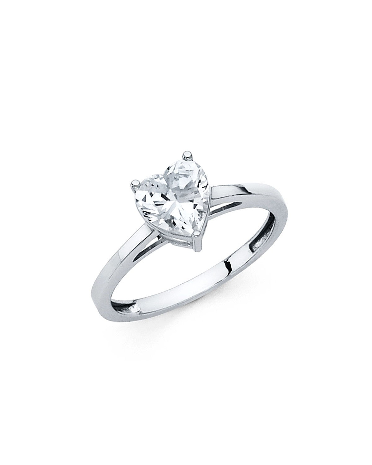 14K White Gold CZ Engagement Ring (RG-1171)