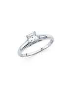 14K White Gold CZ Engagement Ring (RG-1187)