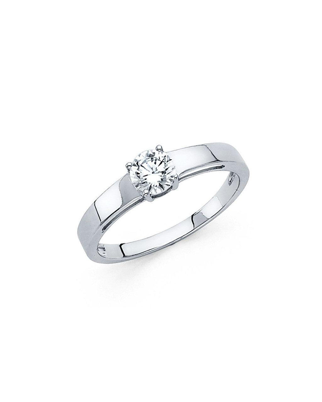 14K White Gold CZ Engagement Ring (RG-1189)