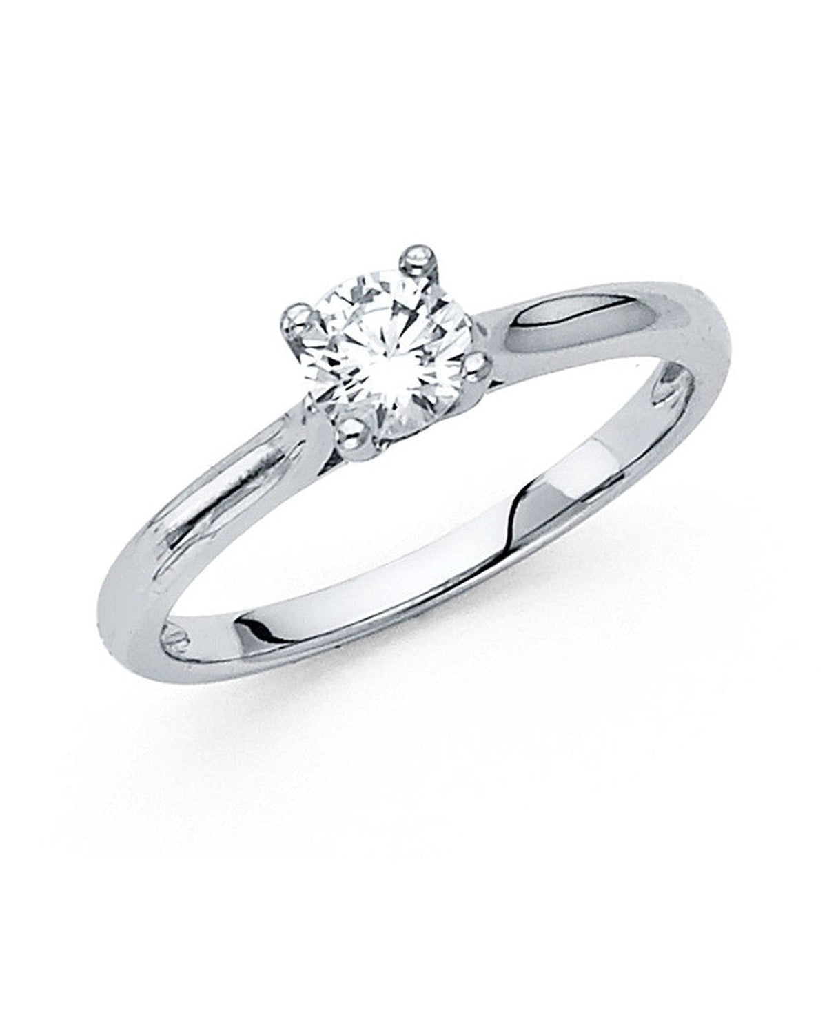 14K White Gold CZ Engagement Ring (RG-1191)