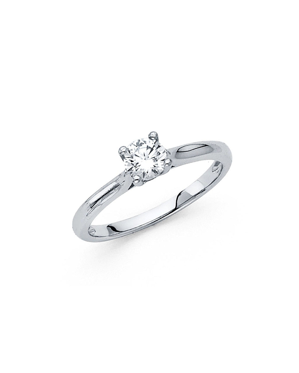 14K White Gold CZ Engagement Ring (RG-1191)