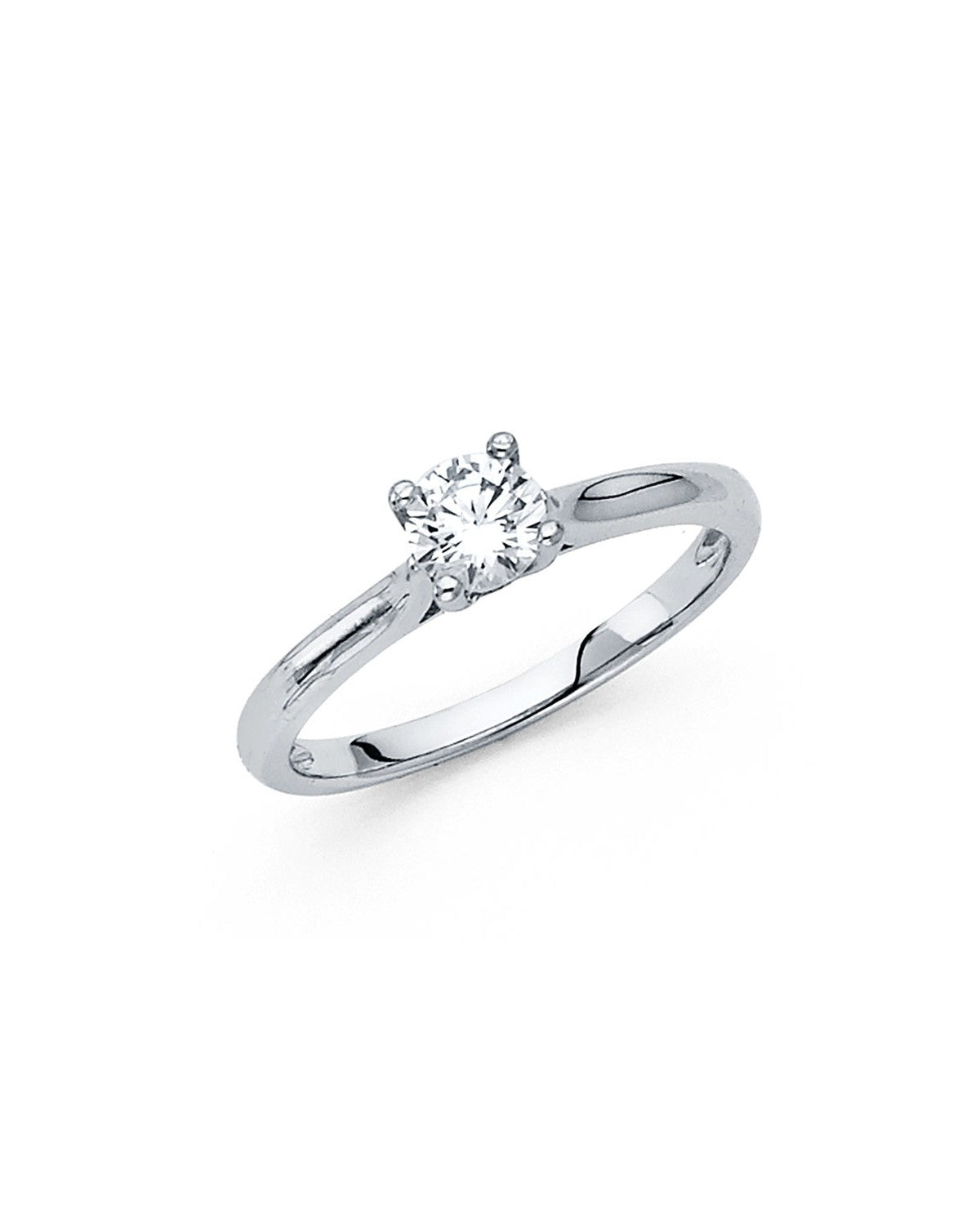 14K White Gold CZ Engagement Ring (RG-1191)