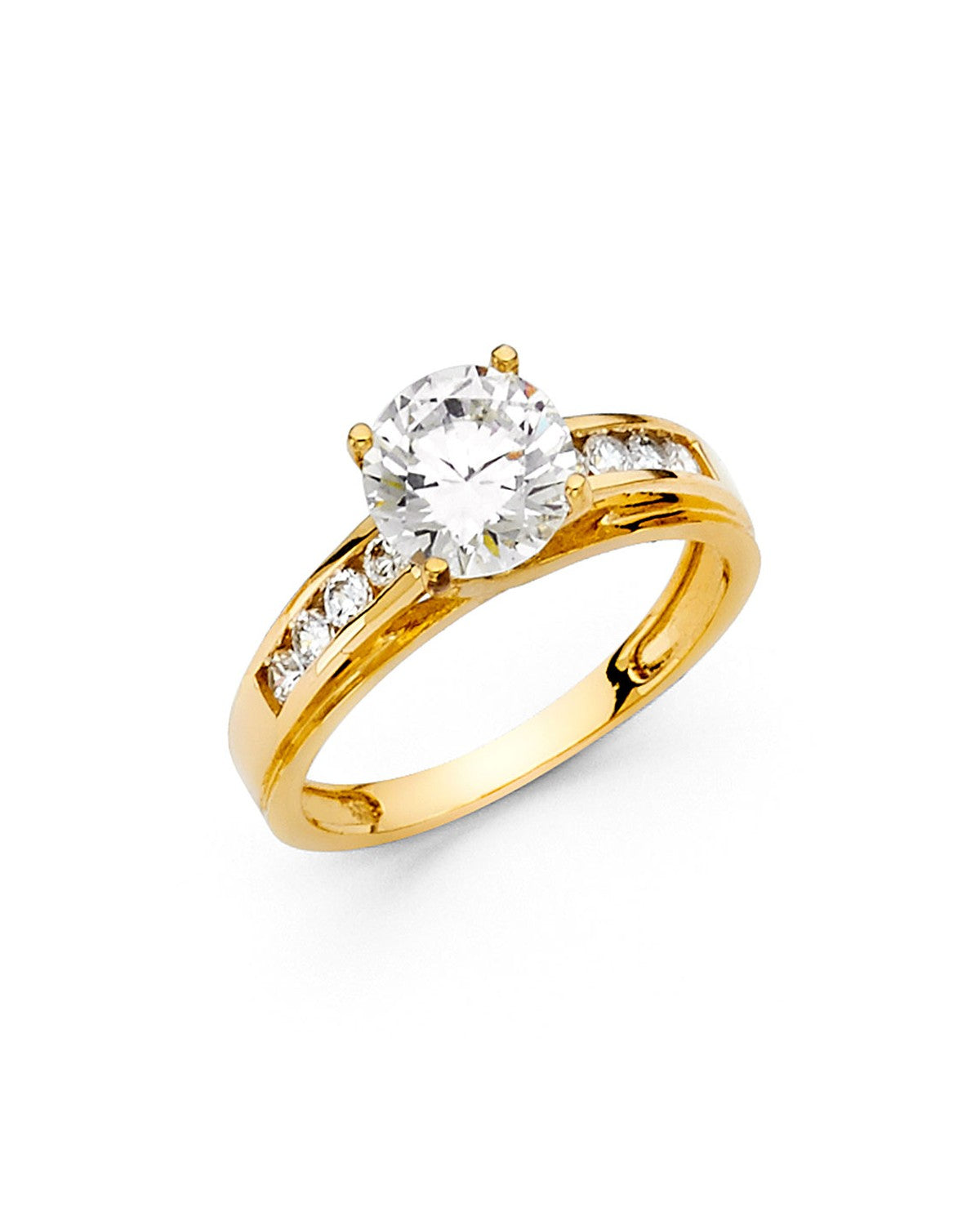 14K Yellow Gold CZ Engagement Ring (RG-1222-070)
