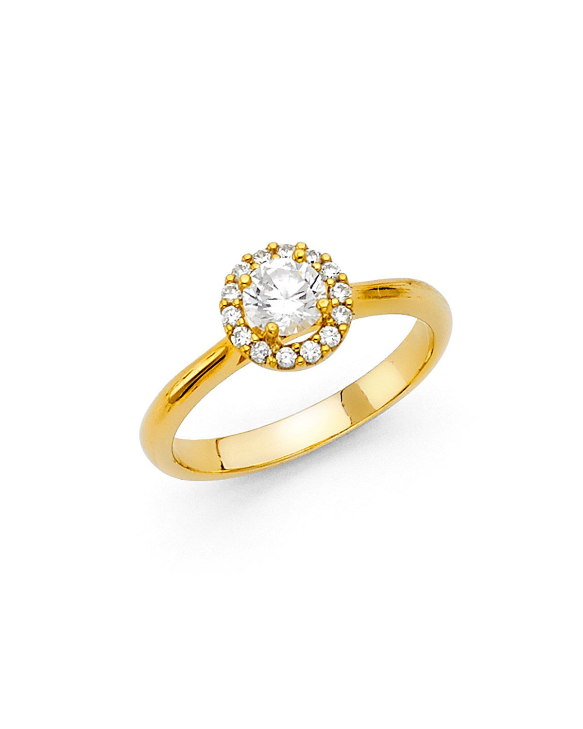 14K Yellow Gold CZ Engagement Ring (RG-1232)