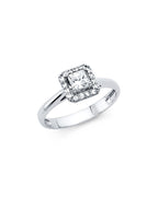 14K White Gold CZ Engagement Ring (RG-1259)