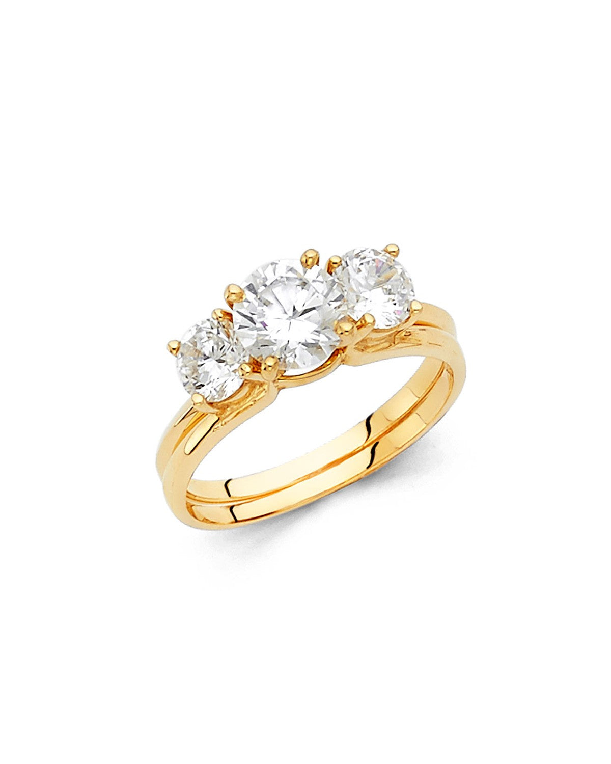 14K Yellow Gold CZ Duo Set (RG-1269)