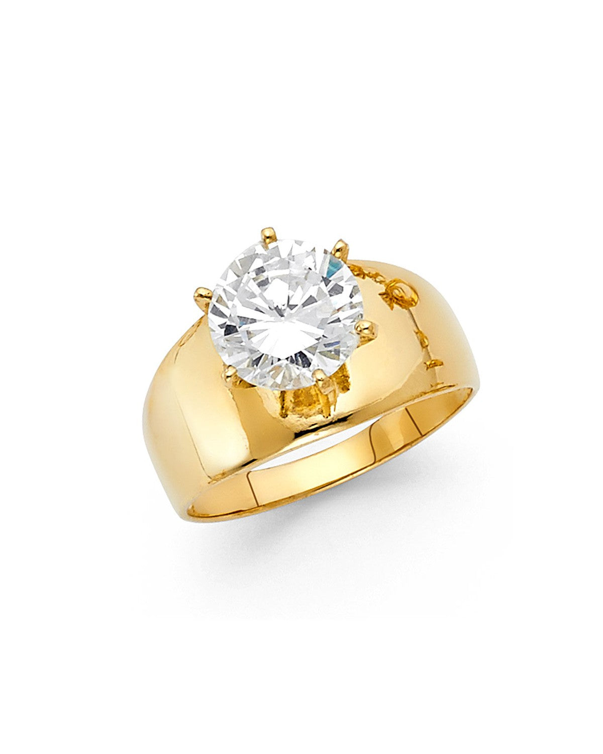 14K Yellow Gold CZ Engagement Ring (RG-1310)
