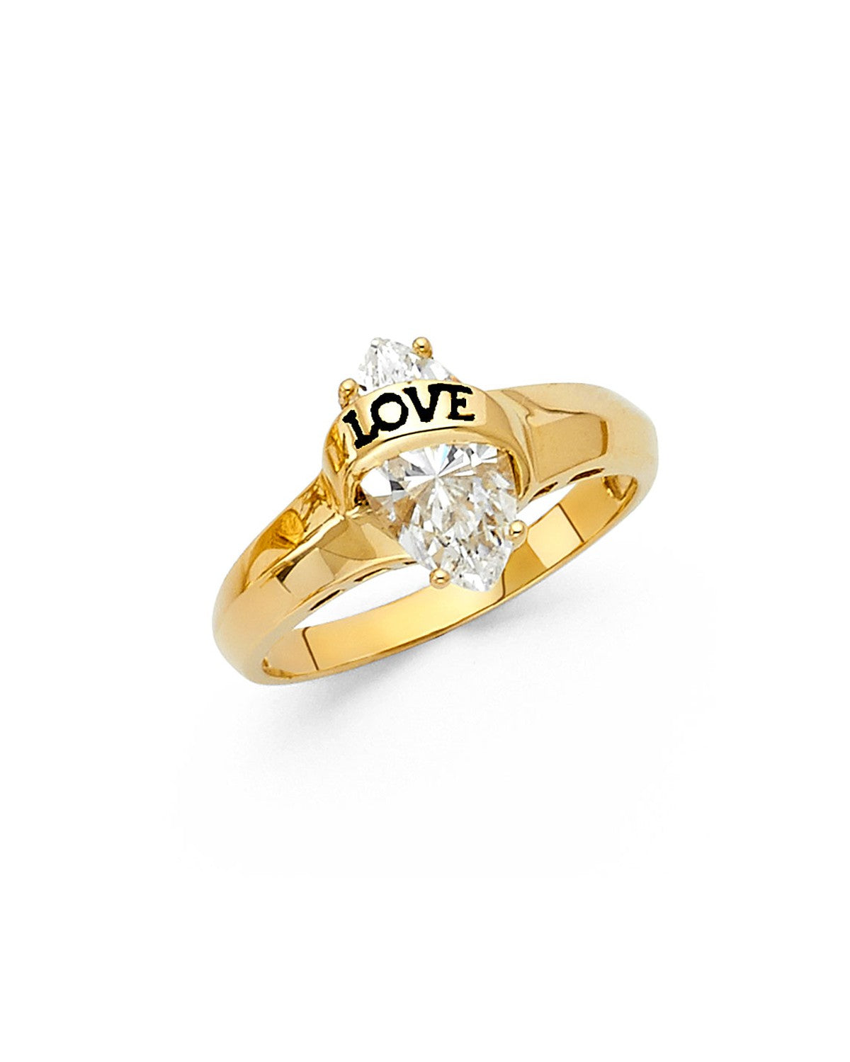 14K Yellow Gold CZ Engagement Ring (RG-1313)