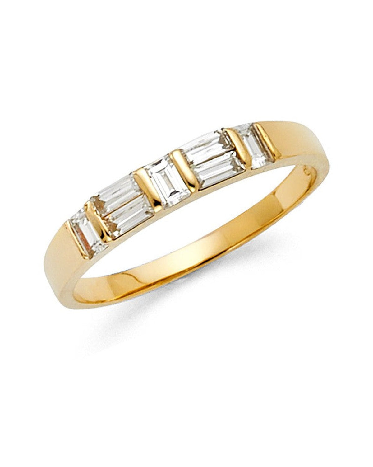 14K Yellow Gold CZ Ladies Wedding Band (RG-1382-070)