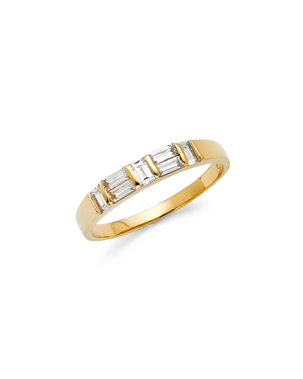 14K Yellow Gold CZ Ladies Wedding Band (RG-1382-070)