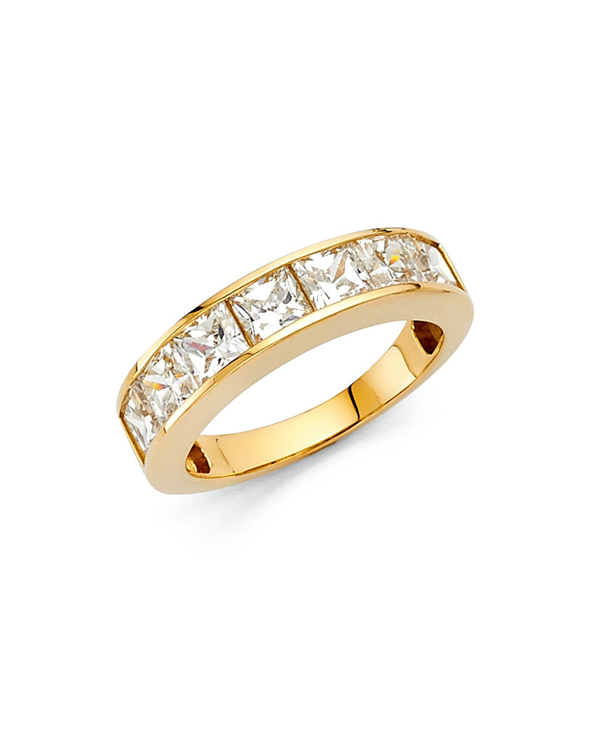14K Yellow Gold CZ Ladies Wedding Band (RG-1384-070)