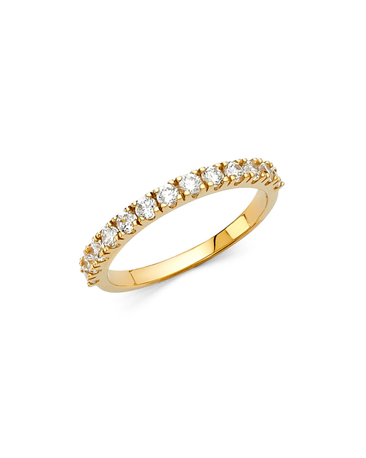 14K Yellow Gold CZ Ladies Wedding Band (RG-1386)