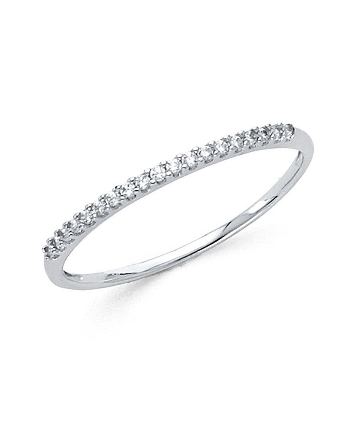 14K White Gold CZ Ladies Wedding Band (RG-1391)