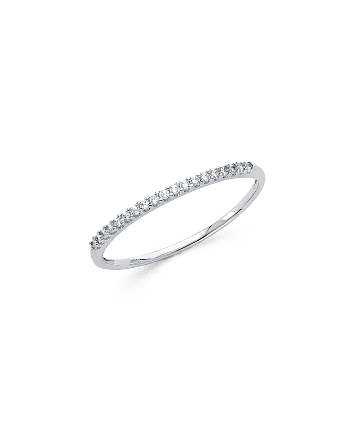 14K White Gold CZ Ladies Wedding Band (RG-1391)