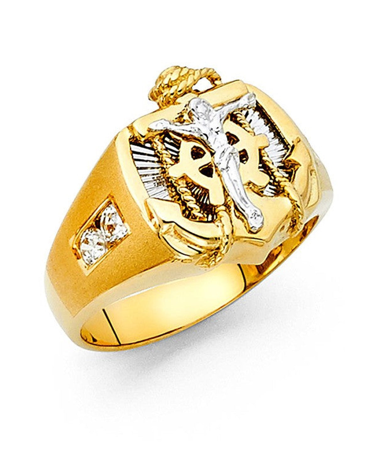 14K Two-Tone Gold 2T CZ Men's Ring (RG-1411)