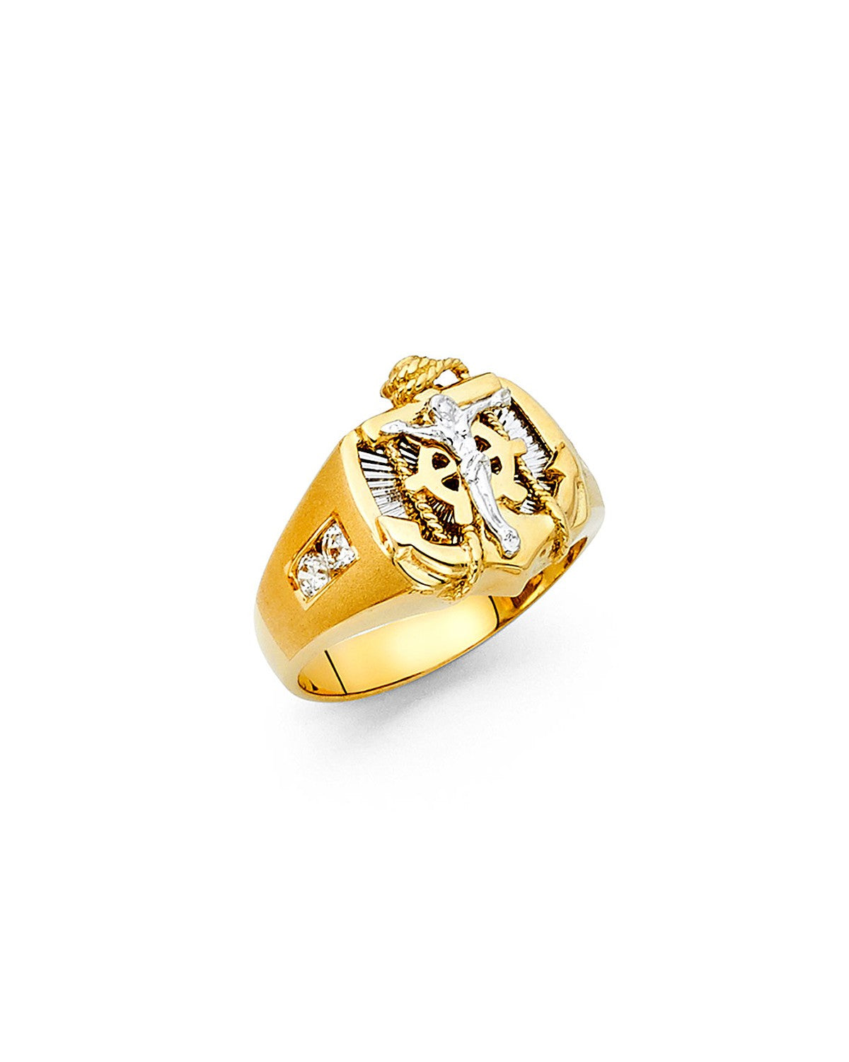 14K Two-Tone Gold 2T CZ Men's Ring (RG-1411)