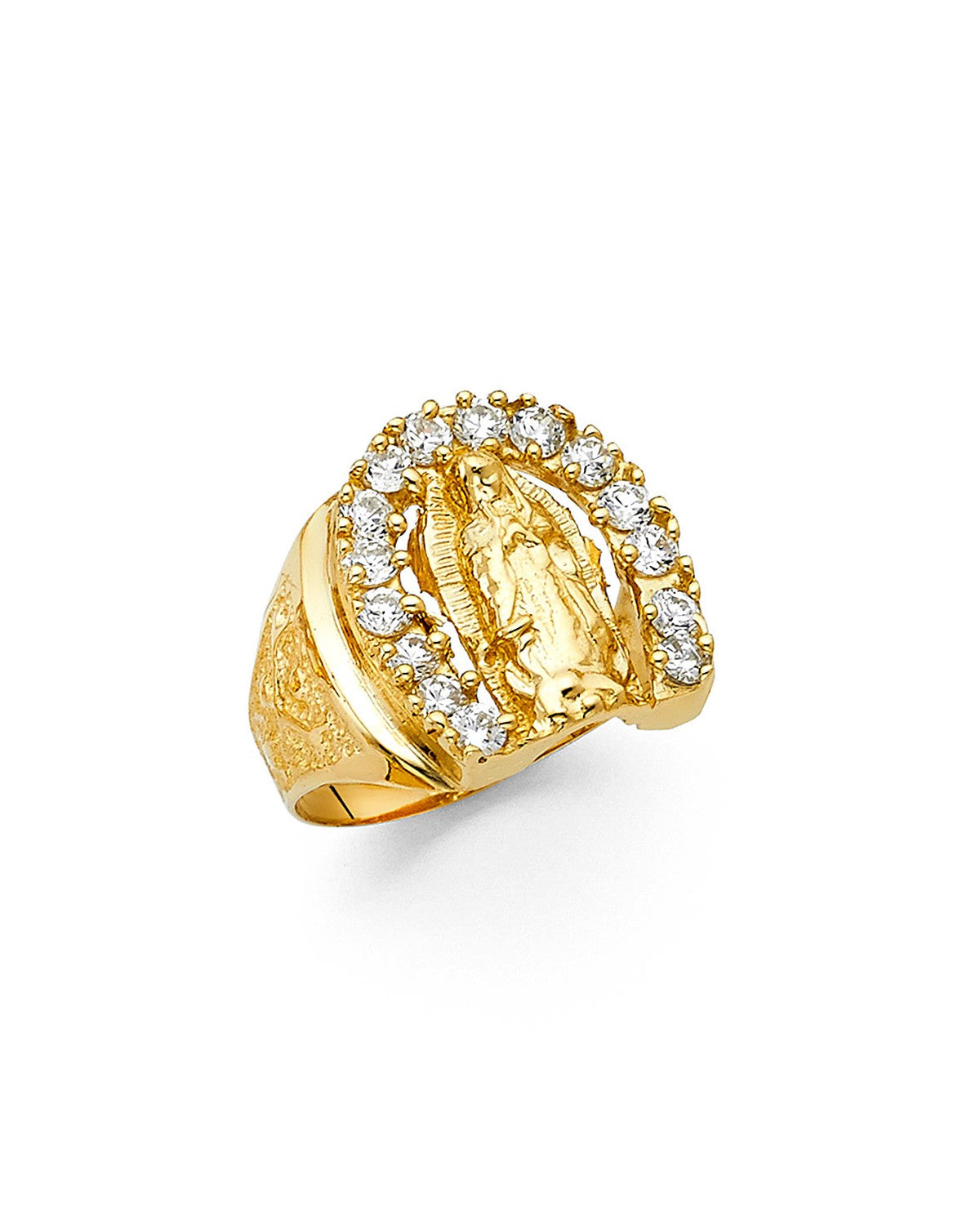 14K Yellow Gold CZ Men's Ring (RG-1419)