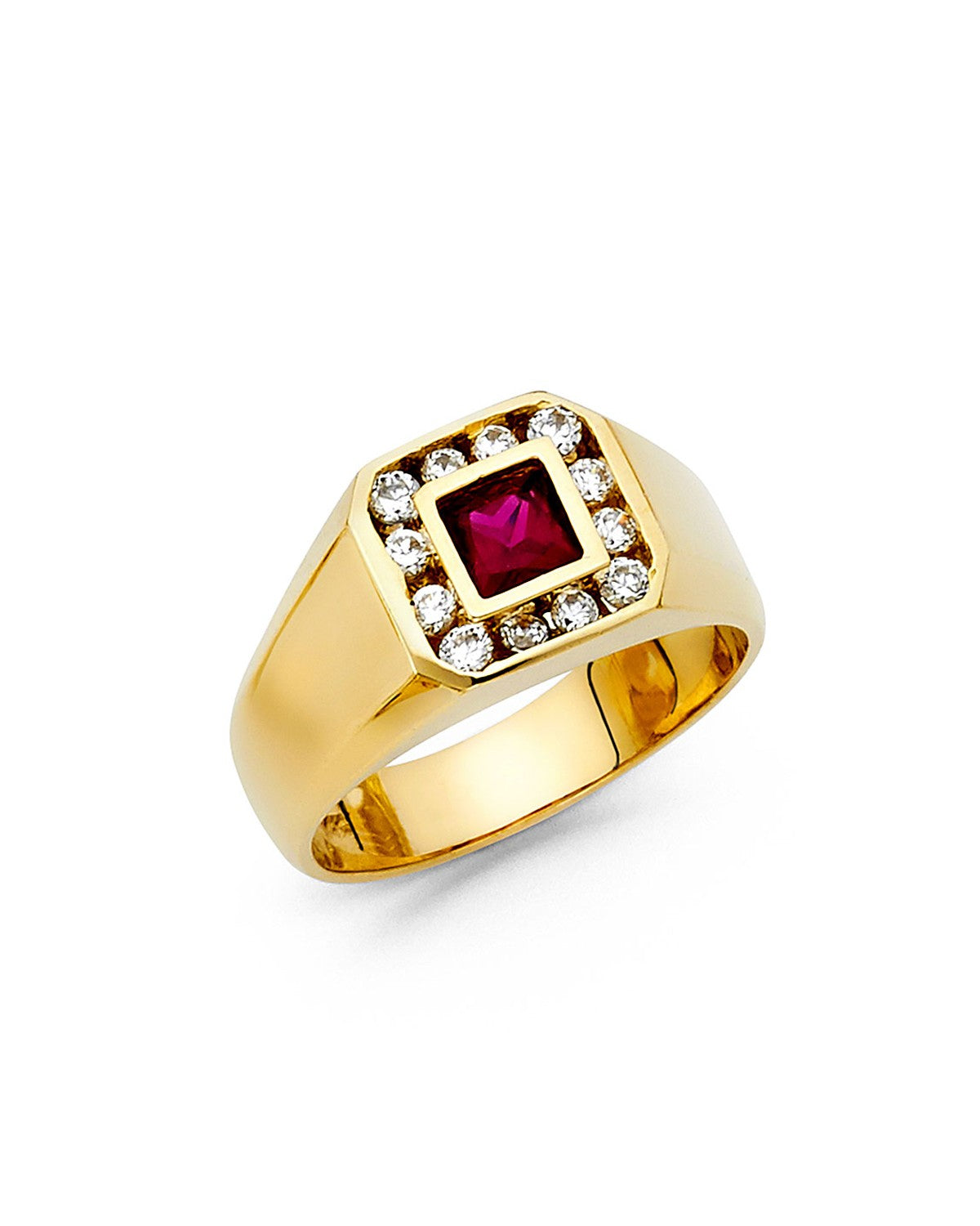 14K Yellow Gold CZ Men's Ring (RG-1464)