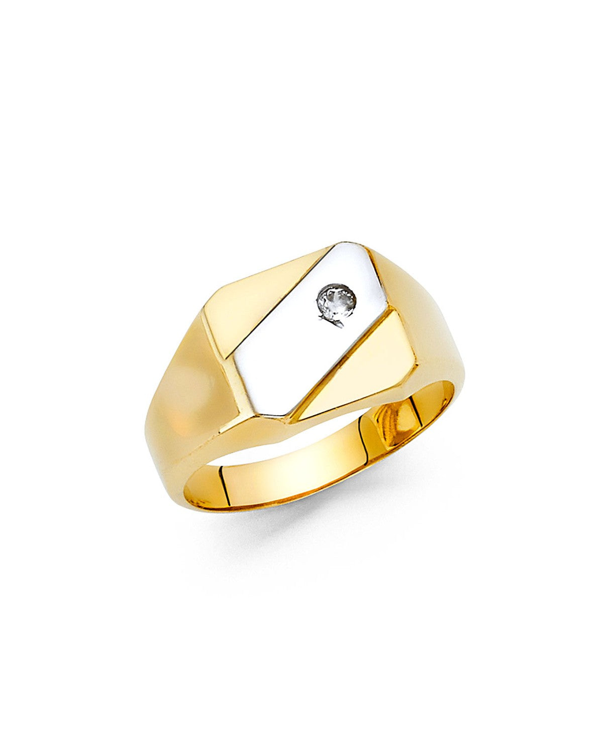 14K Two-Tone Gold 2T CZ Men's Ring (RG-1472)