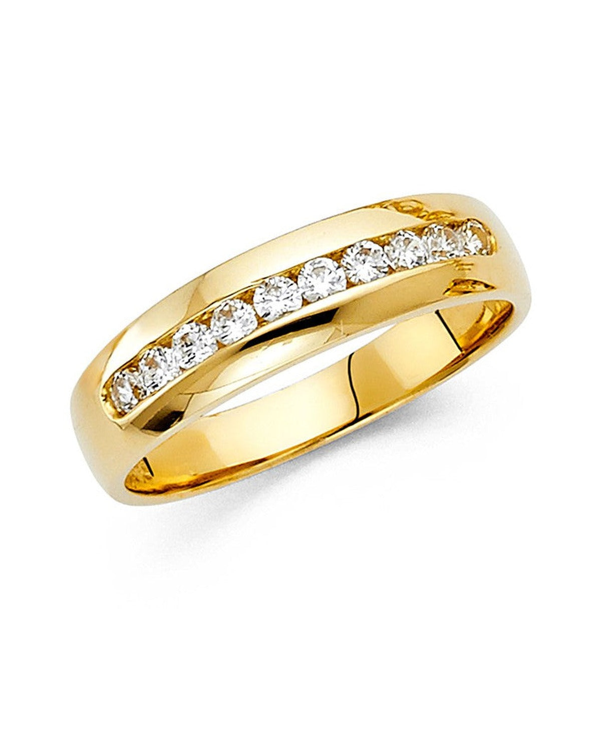 14K Yellow Gold CZ Men's Ring (RG-1482)