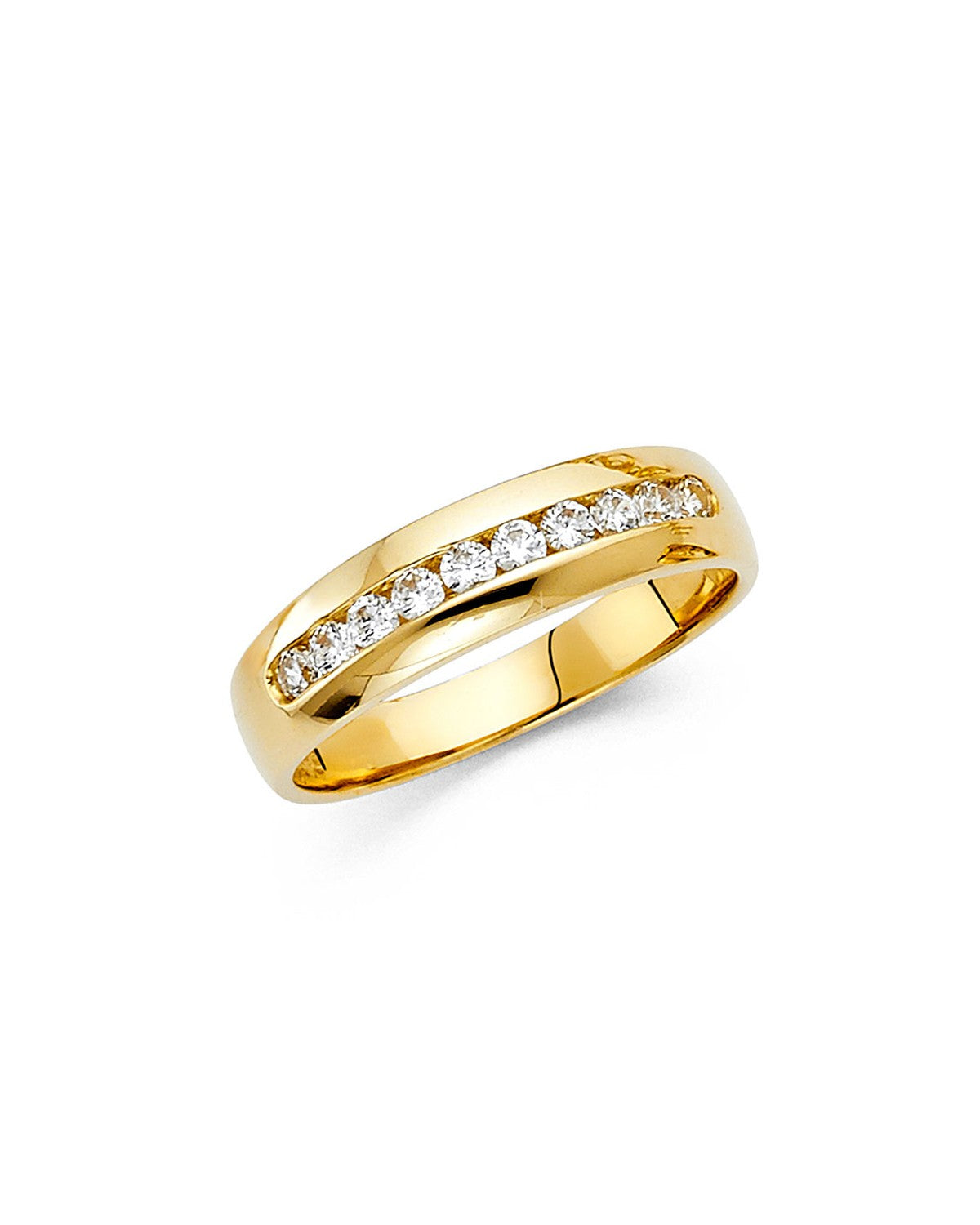 14K Yellow Gold CZ Men's Ring (RG-1482)
