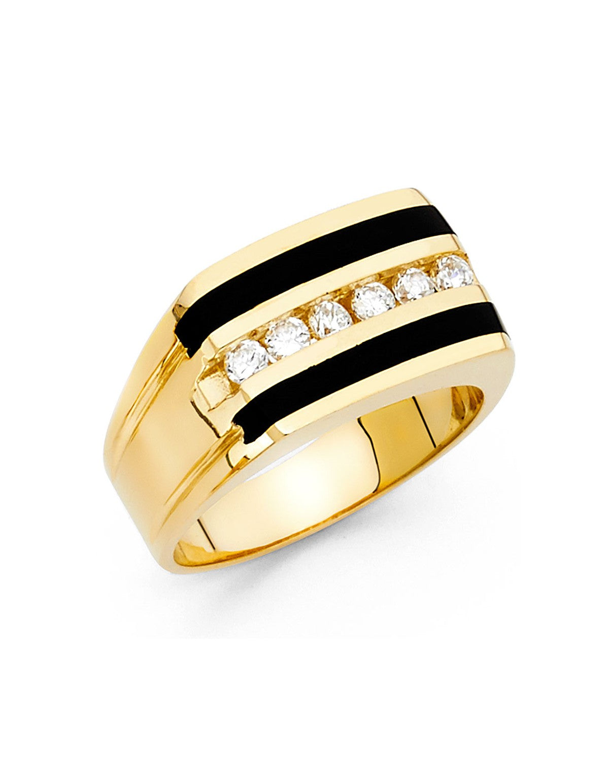14K Yellow Gold Onyx Men's Ring (RG-1488)