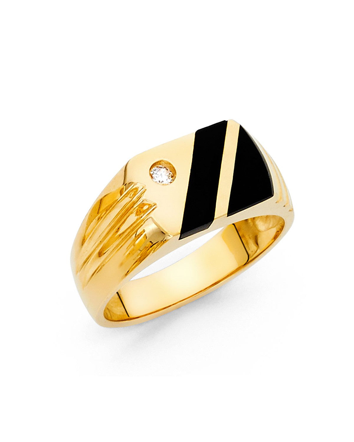 14K Yellow Gold Onyx Men's Ring (RG-1490)