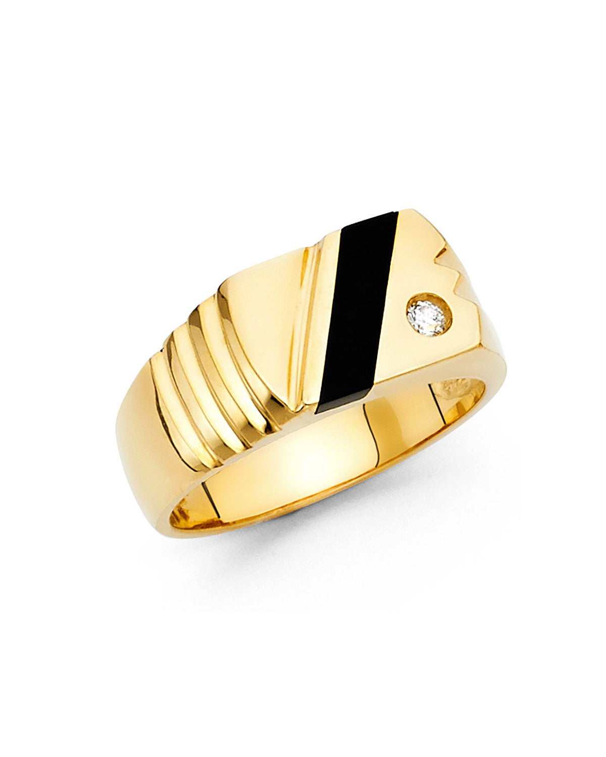 14K Yellow Gold Onyx Men's Ring (RG-1491)