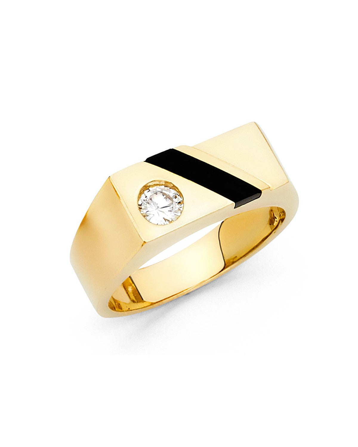 14K Yellow Gold Onyx Men's Ring (RG-1493)