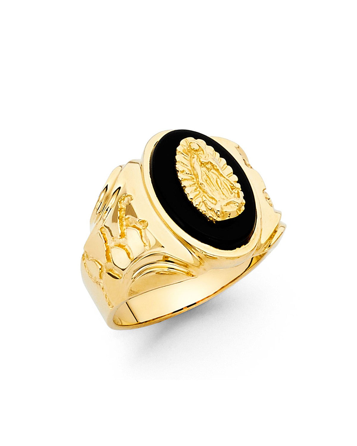 14K Yellow Gold Onyx Men's Ring (RG-1516)