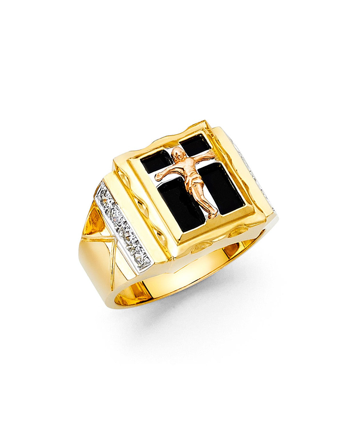 14K Yellow Gold Onyx Men's Ring (RG-1532)